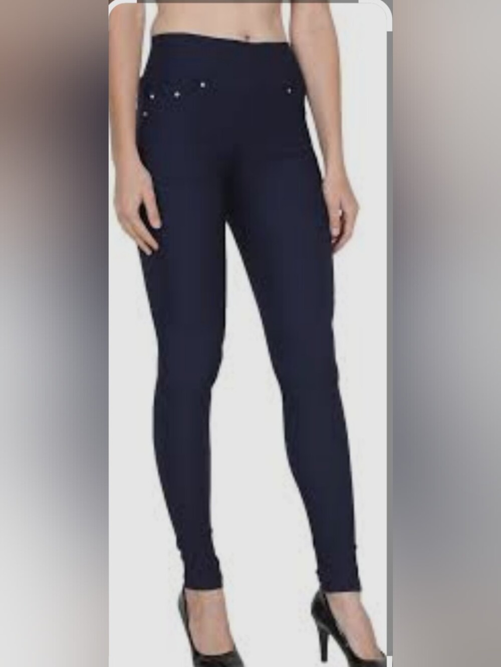 Rebecca Malone Navy High-Waist Pull-On Women's Pants Petite Small